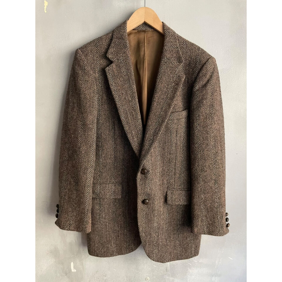 80s STAFFORD HARRIS TWEED JACKET TAILORED IN US...