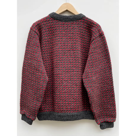 80s L.L.Bean "Birds Eye" WOOL KNIT MADE IN NORWAY🇳🇴 Size L