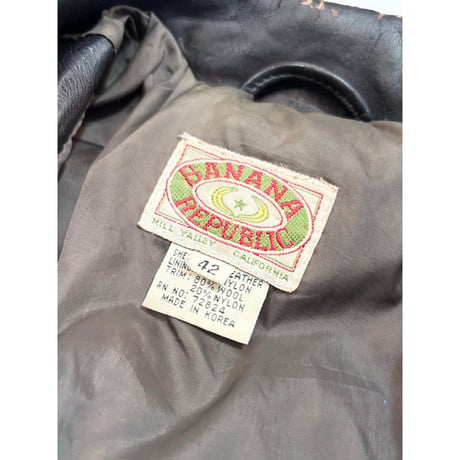 80s BANANA REPUBLIC "A-2 TYPE" LEATHER JACKET Size 42