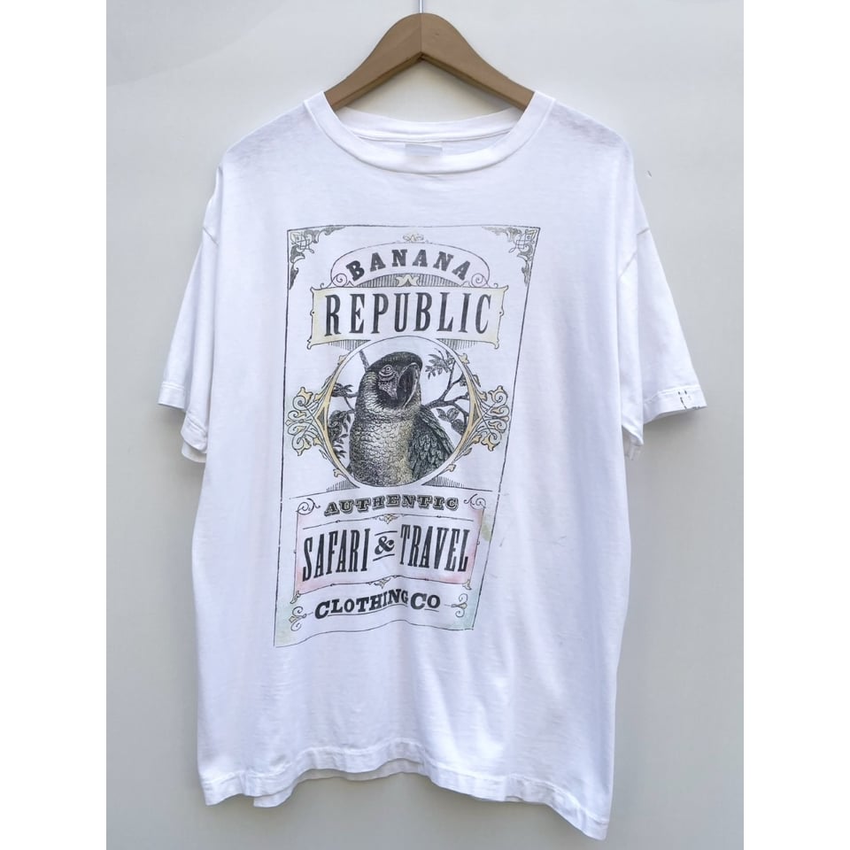 80s MADE IN USA BANANA REPUBLIC 地球儀 Tシャツ 80s USA製 BANANA REPUBLIC Earth Printed T-shirt バナナリ