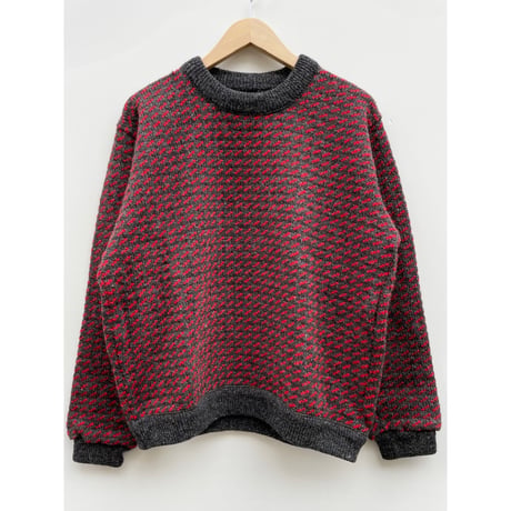 80s L.L.Bean "Birds Eye" WOOL KNIT MADE IN NORWAY🇳🇴 Size L