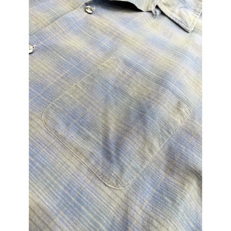 60s McGREGOR "OMBRE CHECK" OPEN COLLAR SHIRT MADE IN USA 🇺🇸 Size L