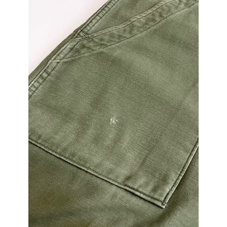 60s US ARMY OG-107 COTTON SATEEN BAKER PANTS Size W36L31→W35.5L29.5