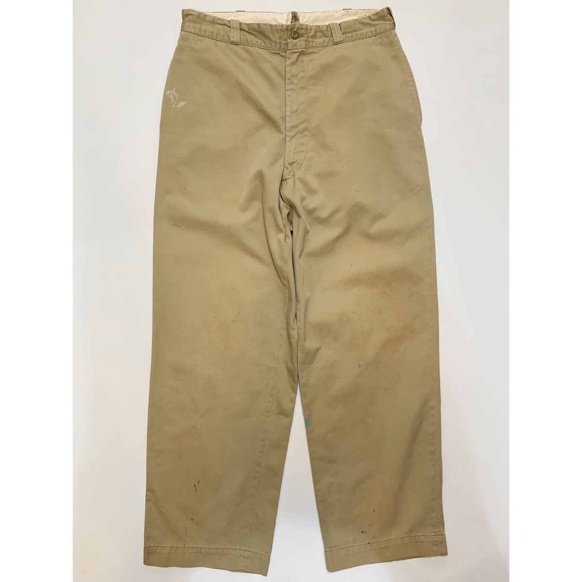 60s US ARMY KHAKI TROUSERS Size W34L31→W32L30 |