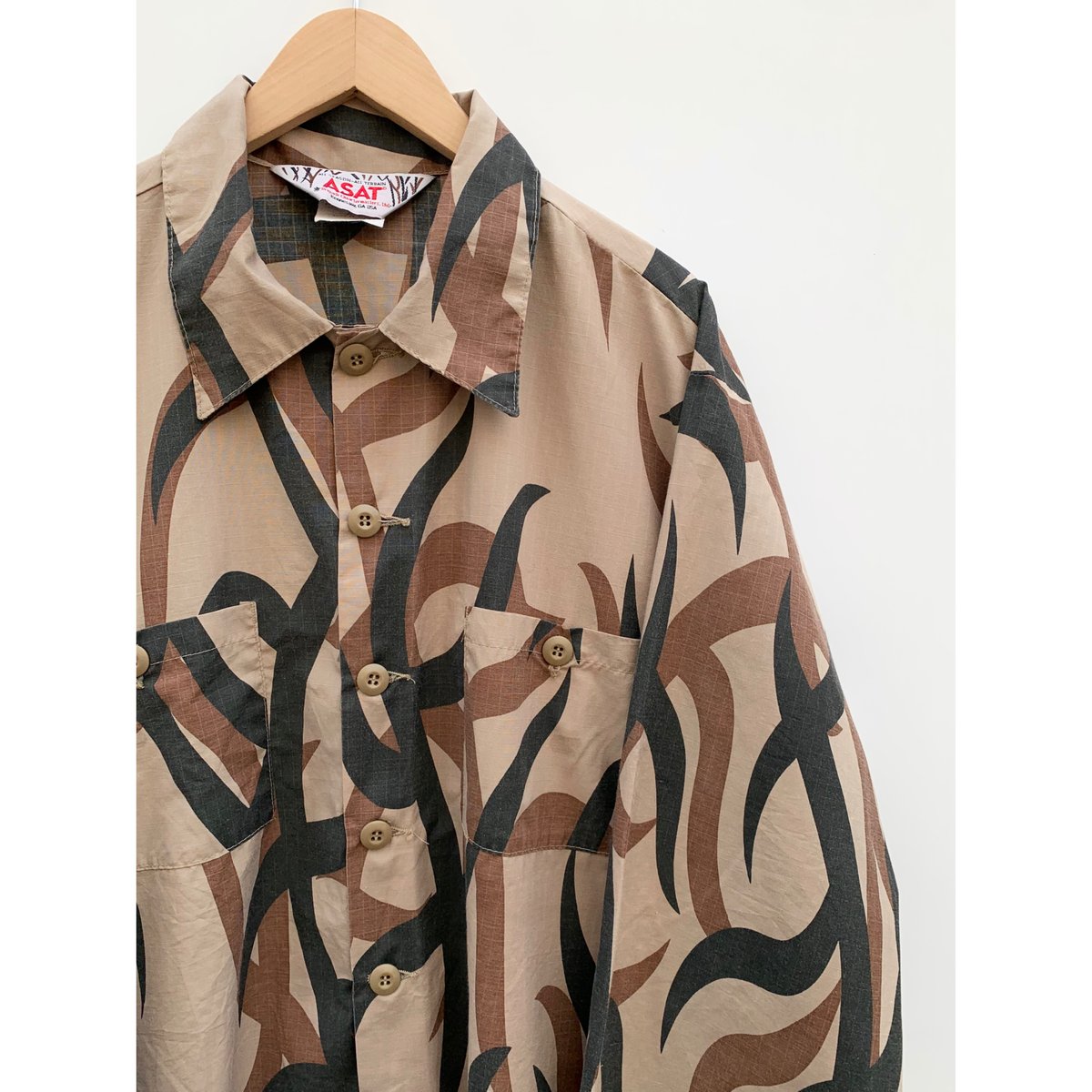 90s ASAT TRIBAL CAMO SHIRT MADE IN USA 🇺🇸 Size 90s ASAT TRIBAL CAMO SHIRT MADE IN USA 🇺🇸 Size