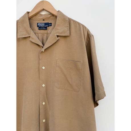 90s Ralph Lauren "CALDWELL" S/S OPEN COLLAR SHIRT Size XL