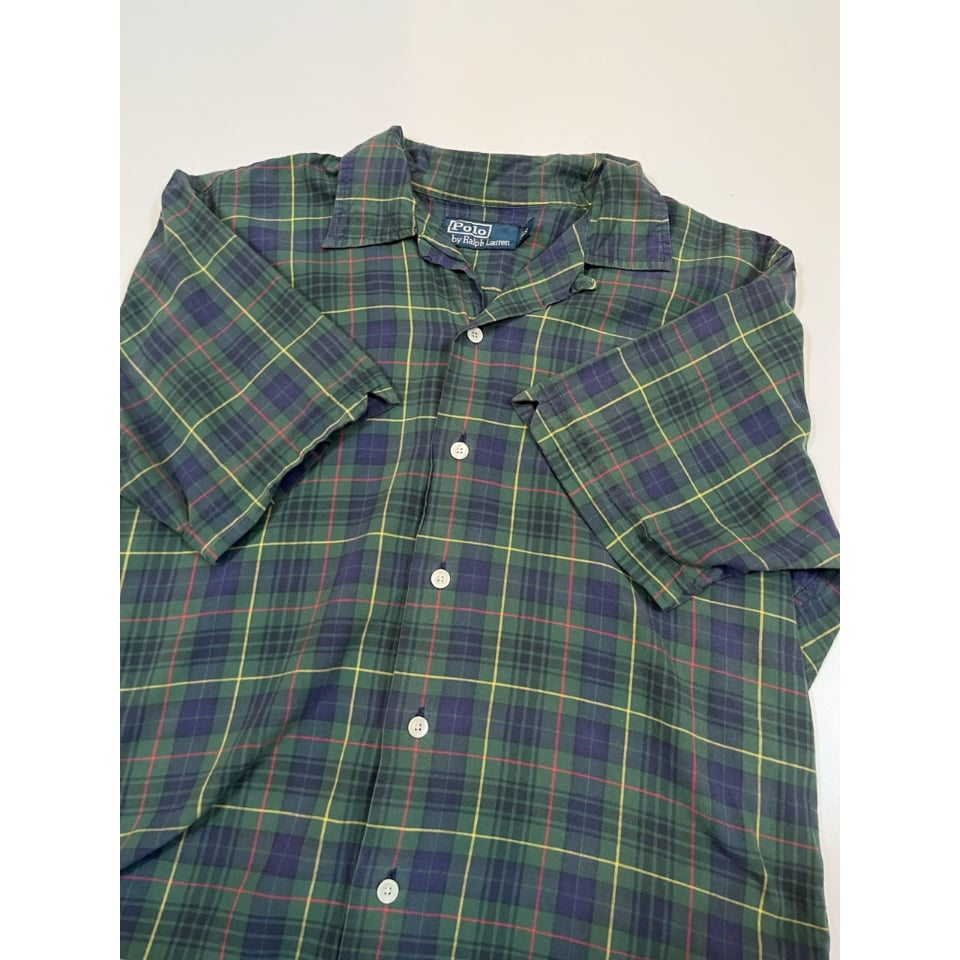 90s Ralph Lauren S/S OPEN COLLAR SHIRT Size S |