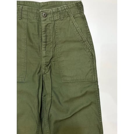 60s US ARMY OG-107 COTTON SATEEN BAKER PANTS Size W30L33→W29L31