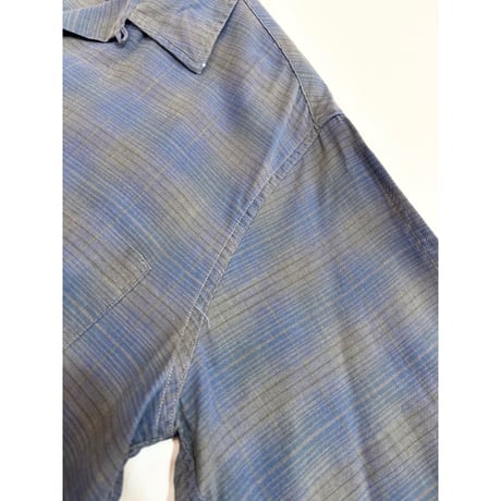 60s McGREGOR "OMBRE CHECK" OPEN COLLAR SHIRT MADE IN USA 🇺🇸 Size L