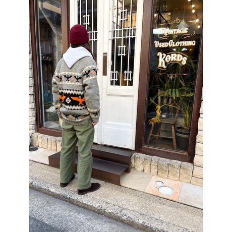 60s "Thunderbird" COWICHAN SWEATER Size XL程