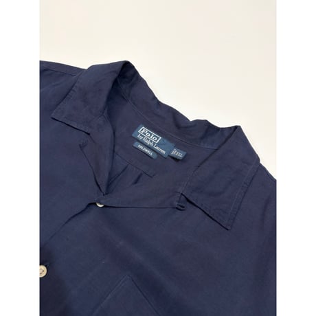 90s Ralph Lauren "CALDWELL" S/S OPEN COLLAR SHIRT Size XXL