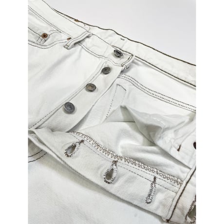 90s Levi’s 501 WHITE DENIM PANTS MADE IN USA 🇺🇸 Size W32L30→W32L29