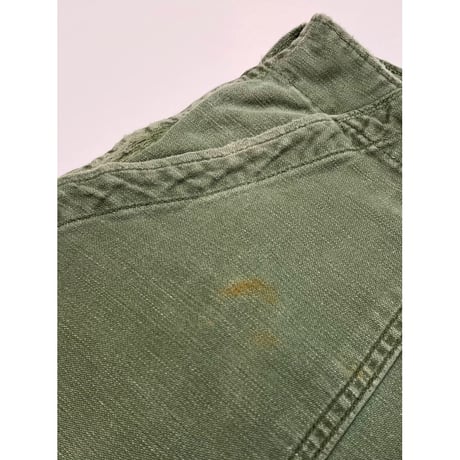 70s US ARMY OG-107 COTTON SATEEN BAKER PANTS Size W34L31→W34L29
