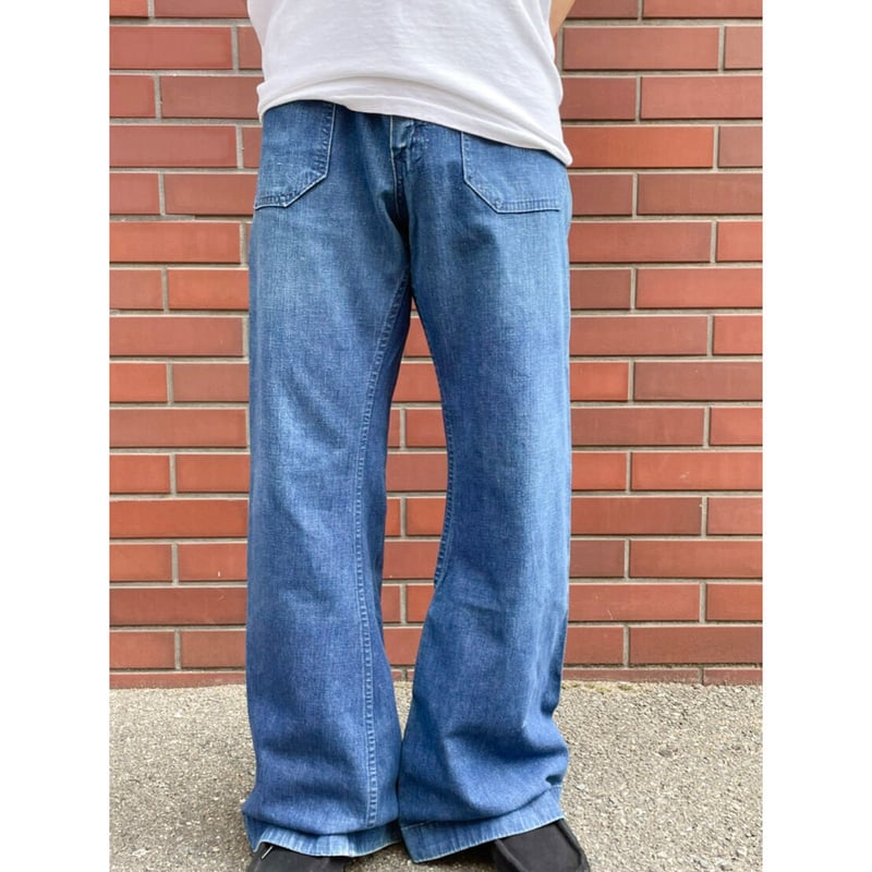 70s US NAVY SEAFARER DENIM TROUSERS Size W33L2