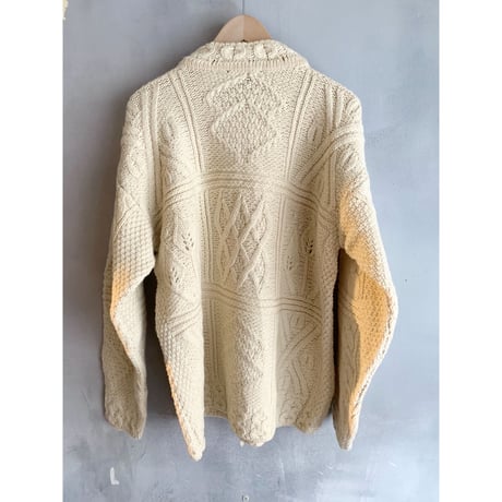 80s COUNTRY CLUB MOCK NECK FISHERMAN KNIT MADE IN IRELAND 🇮🇪 Size XL程