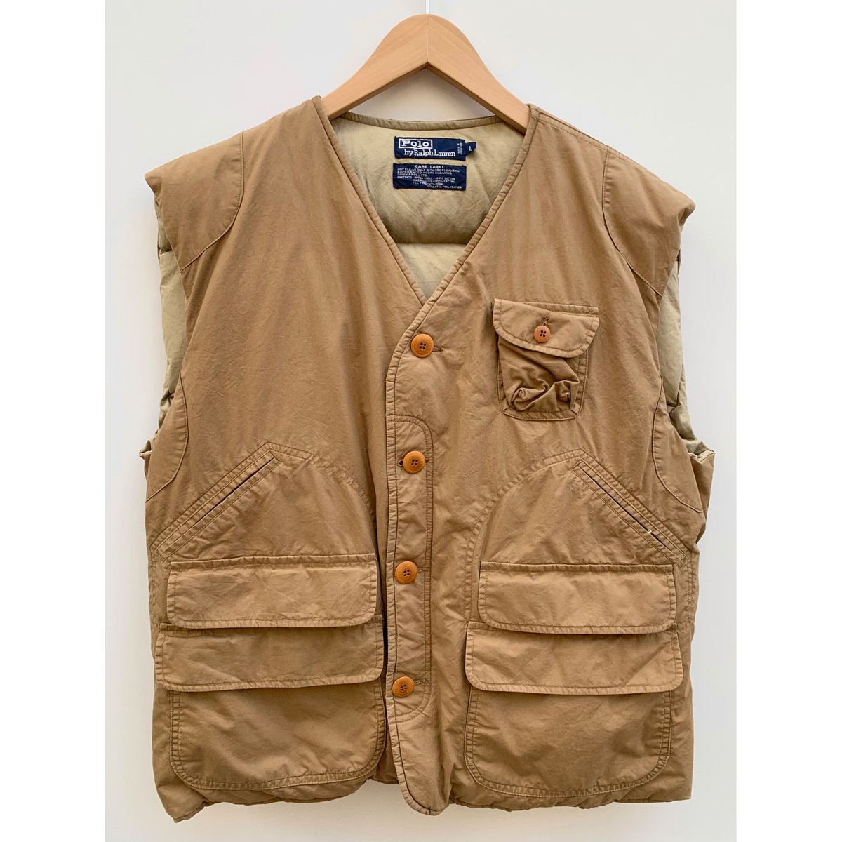 90s RALPH LAUREN SPORT ハンティングベスト ベージュ L 90s Ralph Lauren HUNTING DOWN VEST Size L | KORDS