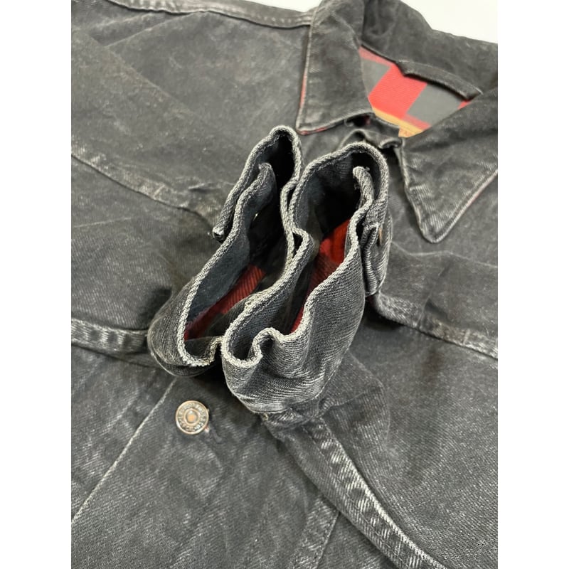 90s Levi's 70417 FLANNEL LINED BLACK DENIM JACK