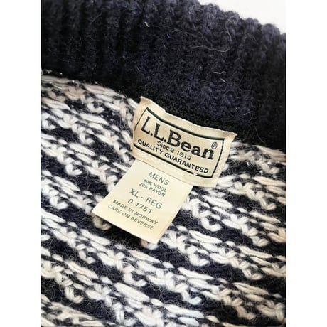 90s L.L.Bean "BIRDS EYE" WOOL KNIT MADE IN NORWAY 🇳🇴 Size XL