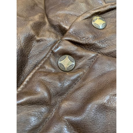 90s Ralph Lauren LEATHER DOWN VEST Size XXL