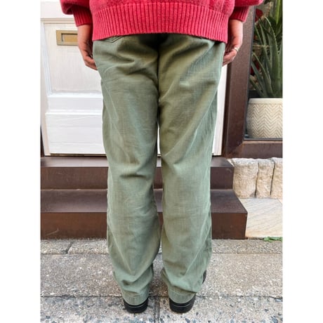 70s US ARMY OG-107 COTTON SATEEN BAKER PANTS Size W32L35→W30L32