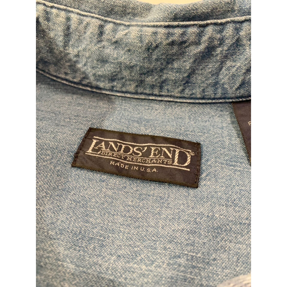 90s LANDS' END DENIM B/D SHIRT MADE IN USA 🇺🇸 S