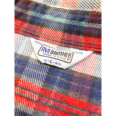 80s FIVE BROTHER FLANNEL SHIRT MADE IN USA 🇺🇸 Size L