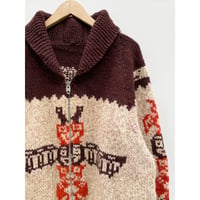60s "TOTEM POLE" COWICHAN SWEATER Size XL程