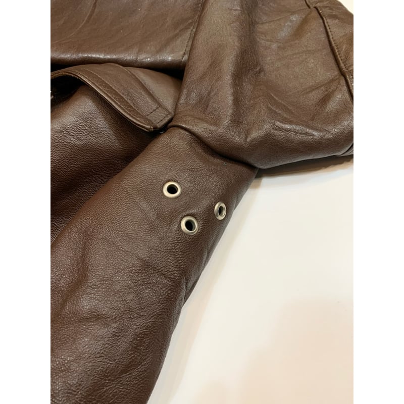 70s　GVF社　レザージャケット　コルビュジェ・ジャケット　ブラウン 中古・古着通販】GVF IMPERCUIR GRAULHET (ジーブイエフ) コルビジェ