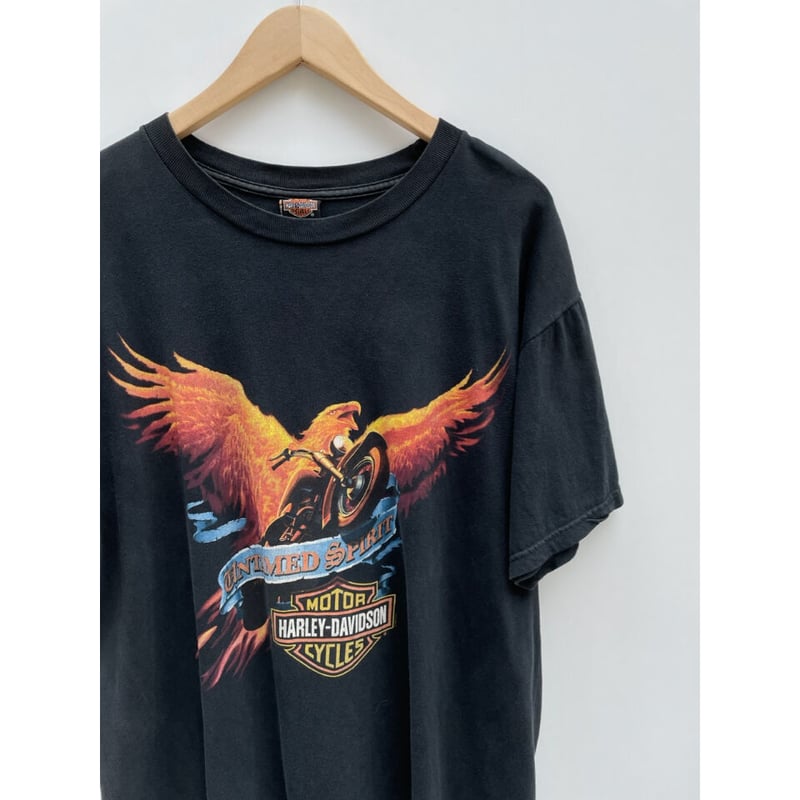 Harley-Davidson Tシャツ イーグル　ファイアー　00s USA HARLEY DAVIDSON◇00s/USA製/フレイム/イーグル/Tシャツ/M