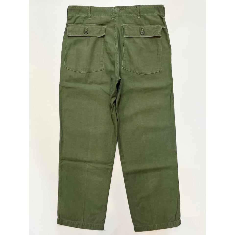 60s US ARMY OG-107 COTTON SATEEN BAKER PANTS Si