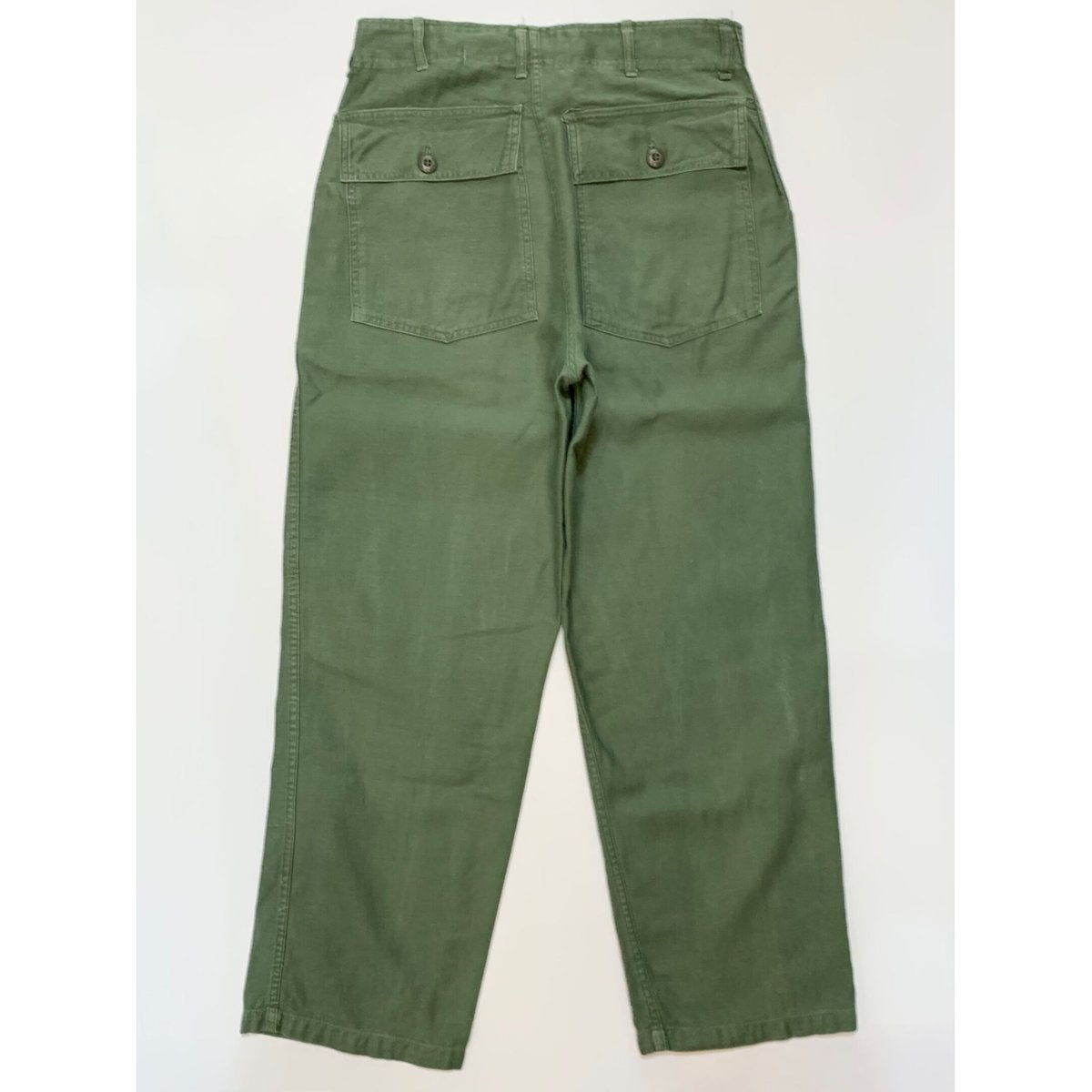 60s US ARMY OG-107 COTTON SATEEN BAKER PANTS Si