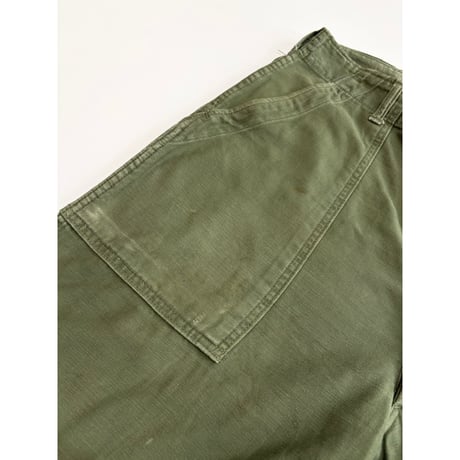 60s US ARMY OG-107 COTTON SATEEN BAKER PANTS Size W32L31→W31.5L29