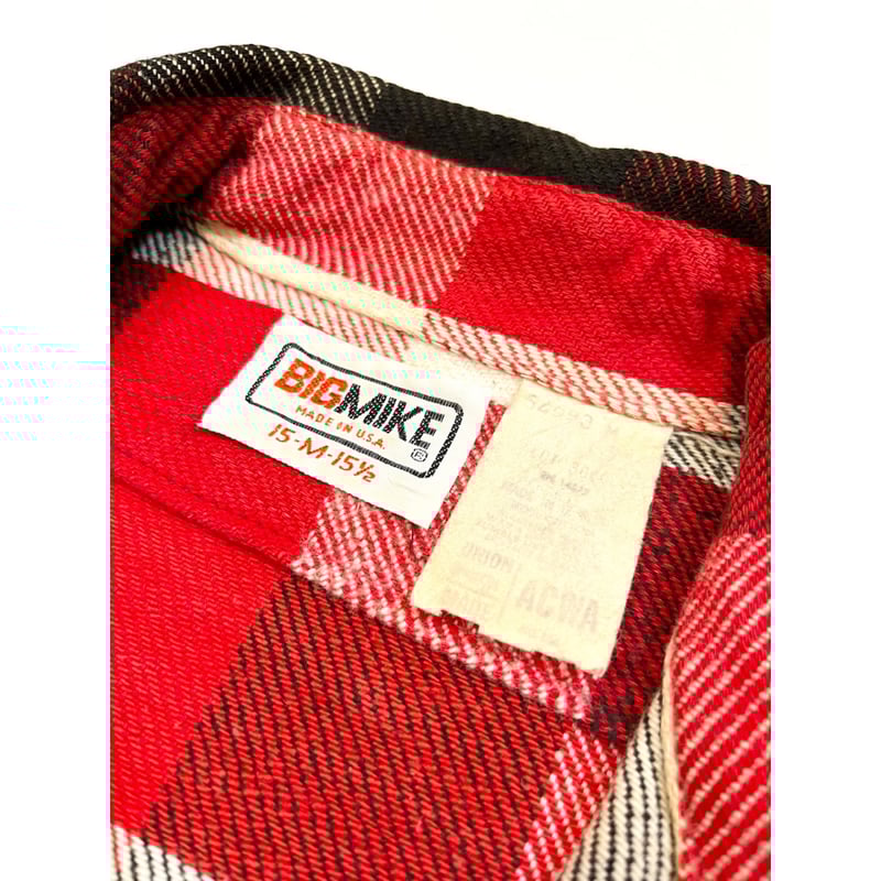 希少 70‘s usa製 BIGMIKE ヘビーネルシャツ M相当 希少 70's usa製 BIGMIKE ヘビーネルシャツ M相当 希少 70's usa製