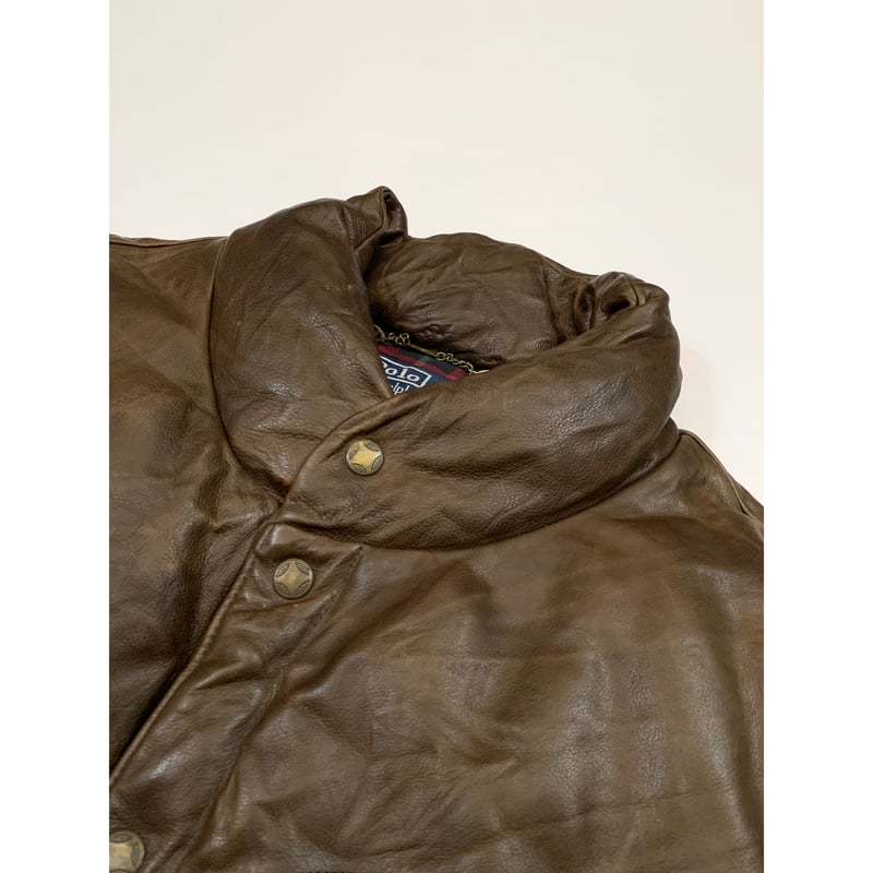 90s Ralph Lauren LEATHER DOWN VEST Size XXL | K 90s Ralph Lauren LEATHER DOWN VEST Size XXL | K