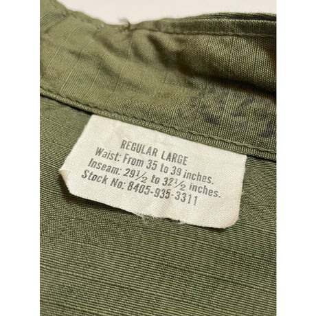 60s US AMRY Jungle Fatigue PANTS "5th TYPE" Size LARGE-REGULAR