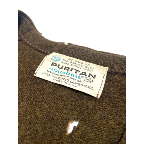 60s PURITAN LAMBS WOOL CARDIGAN MADE IN USA 🇺🇸 Size XL