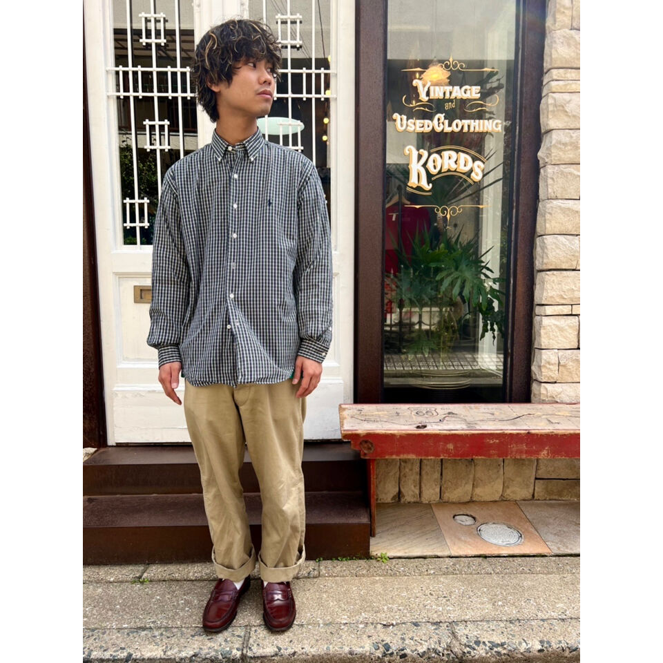 Marlowe Ralph Lauren ポロラルフローレン BDシャツ 目無し 古着 90s Polo Ralph Lauren 「MARLOWE」 ワンポイント ソリッド