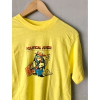 80s "DEADSTOCK" POLITICAL JUNKIE  Tee MADE IN USA🇺🇸 Size M