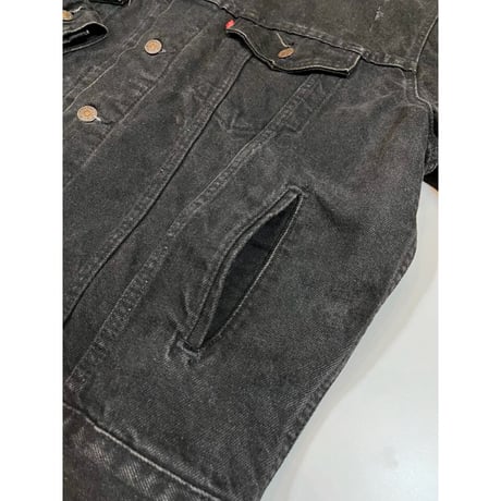 90s Levi's 70427 FLANNEL LINED BLACK DENIM JACKET MADE IN USA 🇺🇸 Size L程