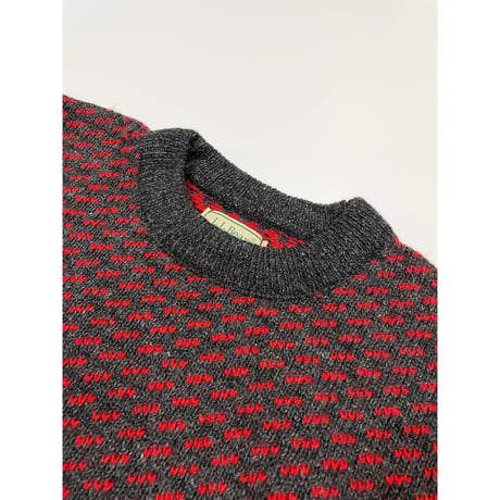 80s L.L.Bean "Birds Eye" WOOL KNIT MADE IN NORWAY🇳🇴 Size L