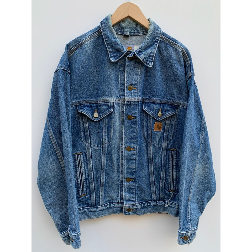 90s carhartt DENIM TRACKER JACKET MADE IN USA 🇺