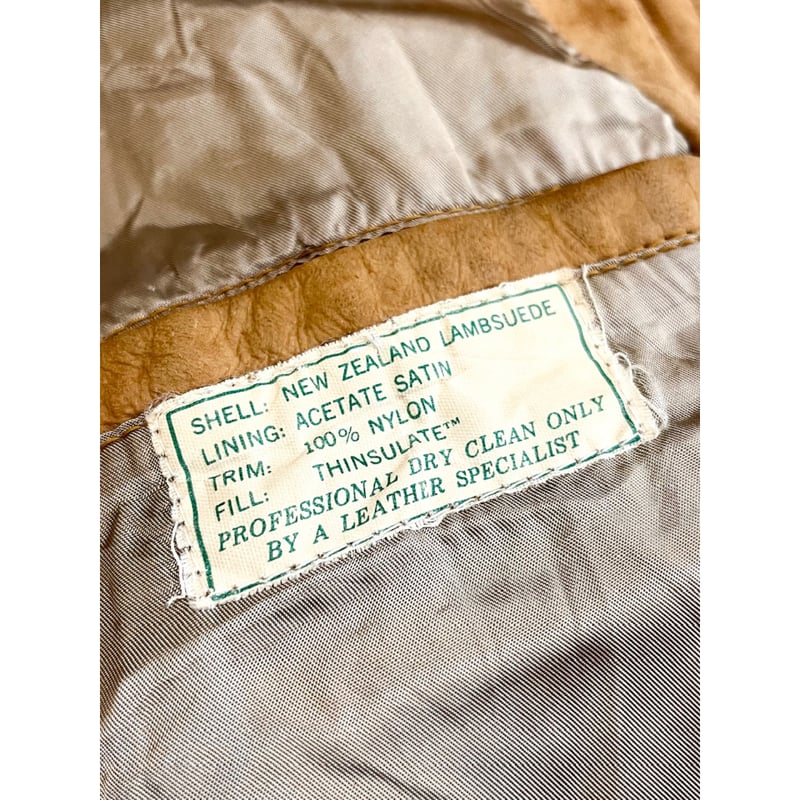 80s L.L.Bean LAMB SUEDE HARRINGTON JACKET Size