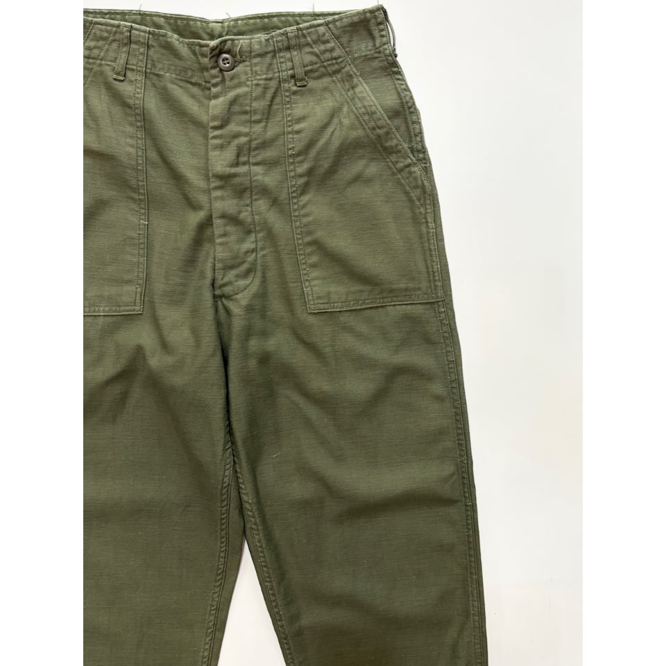 70s US ARMY OG-107 COTTON SATEEN BAKER PANTS Si