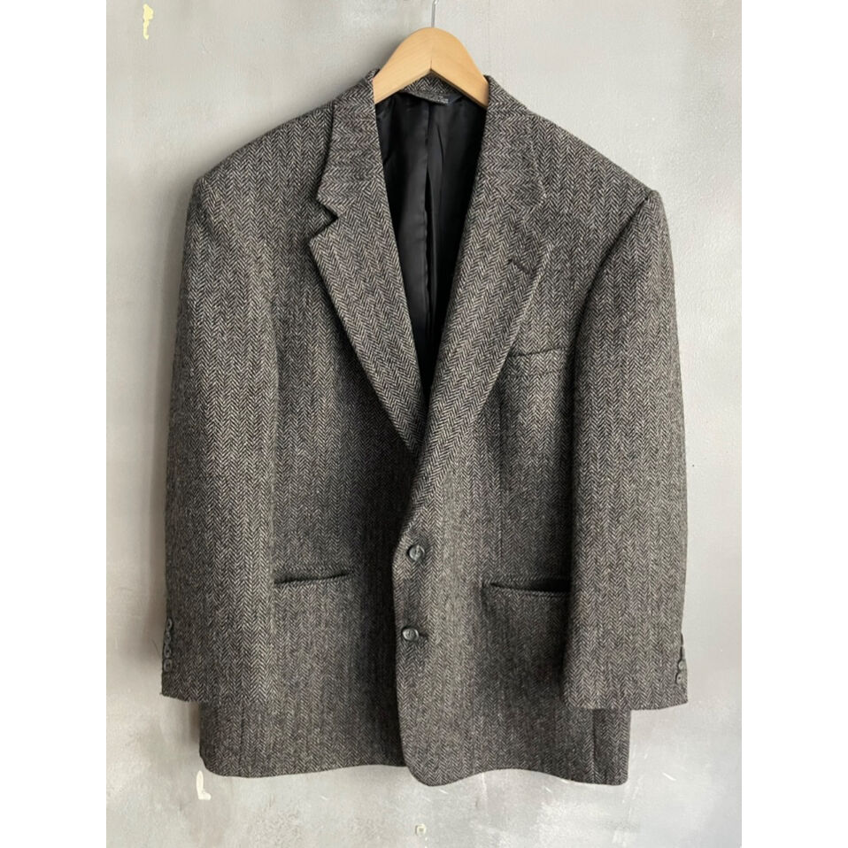 80s LANDS'END HARRIS TWEED JACKET TAILORED IN U 80s LANDS'END HARRIS TWEED JACKET TAILORED IN U