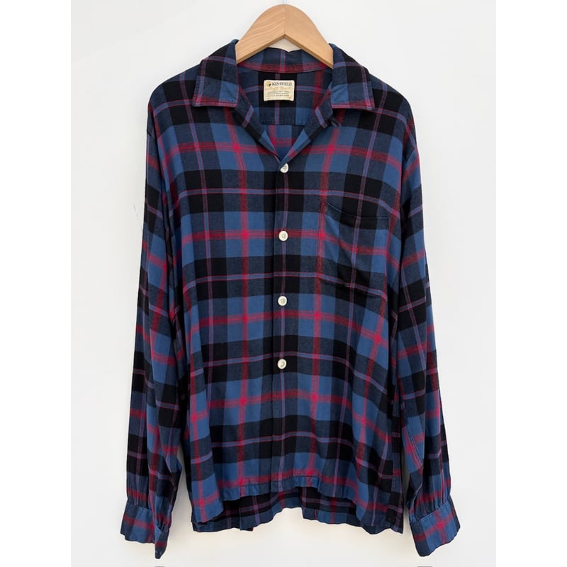 60s KENTFIELD OPEN COLLAR RAYON SHIRT Size M |