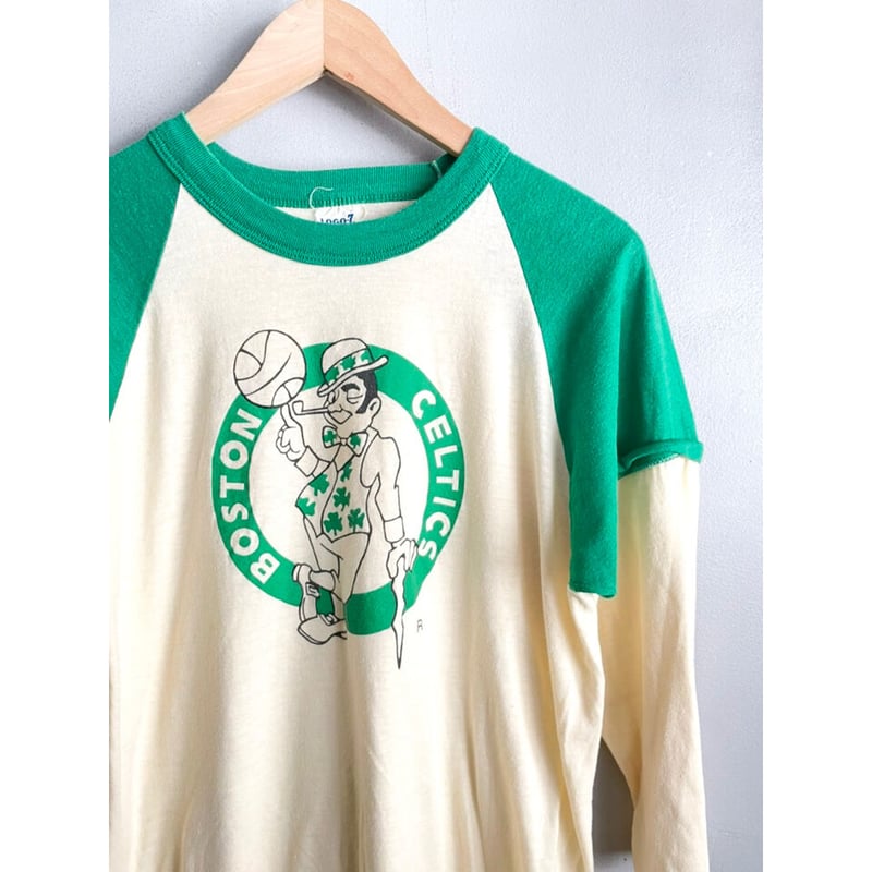 70s BOSTON CELTICS Raglan Sleeve Tee MADE IN U