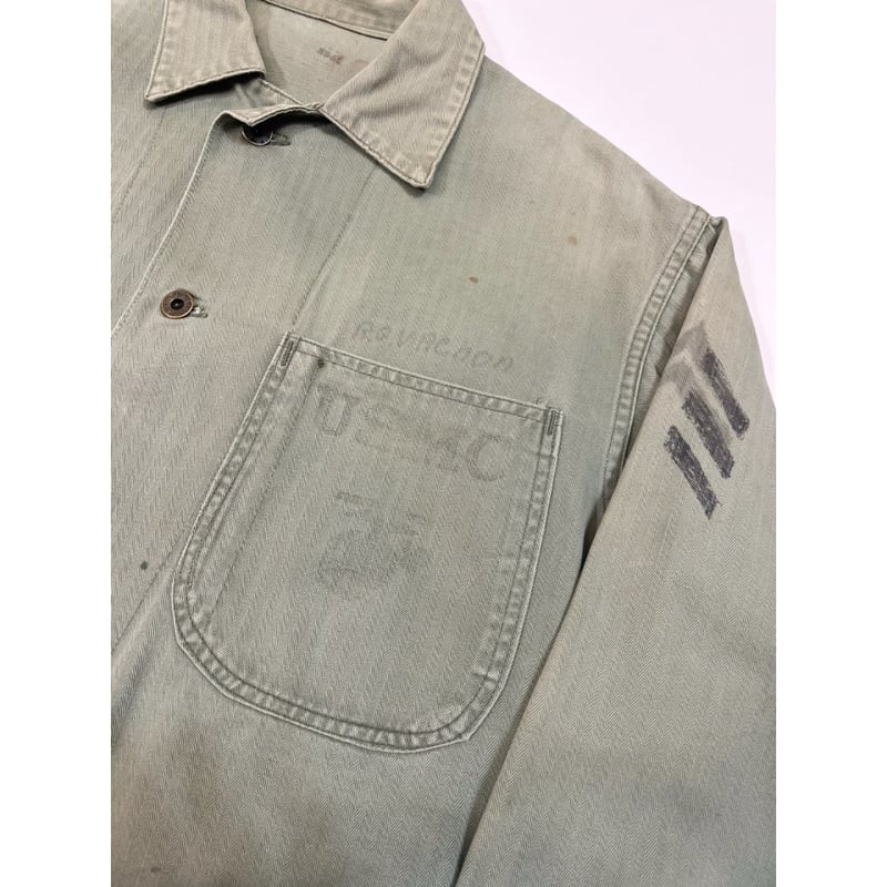 40s US MARINE CORPS P-47 HBT JACKET Size 38〜40程 40s US MARINE CORPS P-47 HBT JACKET Size 38〜40程