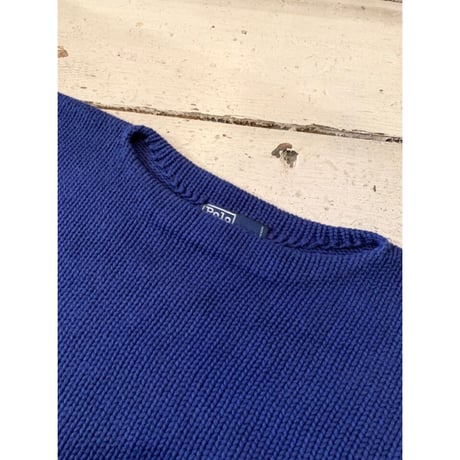 80s Ralph Lauren "CROSS FLAGS" COTTON HAND KNIT Size L