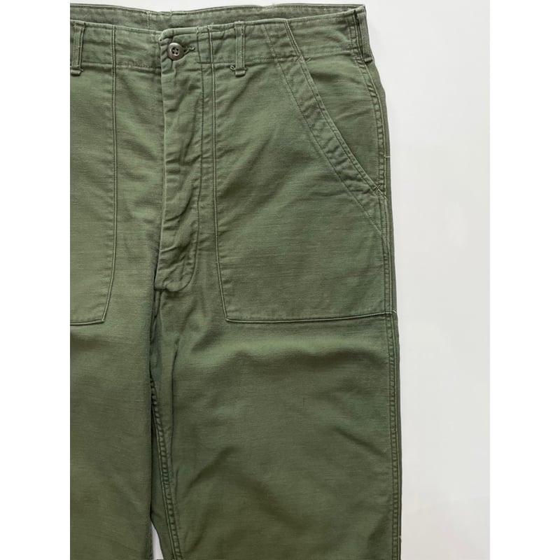 70s US ARMY OG-107 COTTON SATEEN BAKER PANTS Si 70s US ARMY OG-107 COTTON SATEEN BAKER PANTS Si