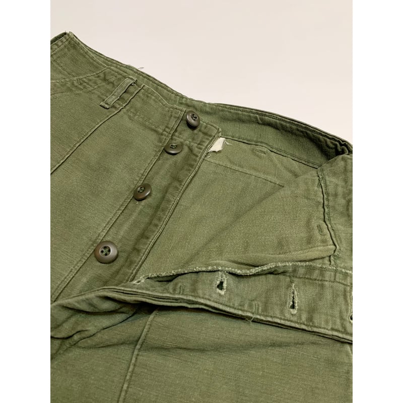 70s US ARMY OG-107 COTTON SATEEN BAKER PANTS Si